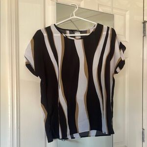 SHEIN Black and White Boxy Blouse